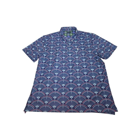 William Murray Polo Shirt Golf Clubs All Over Print Men's XXL Blue Performance - Picture 2 of 12